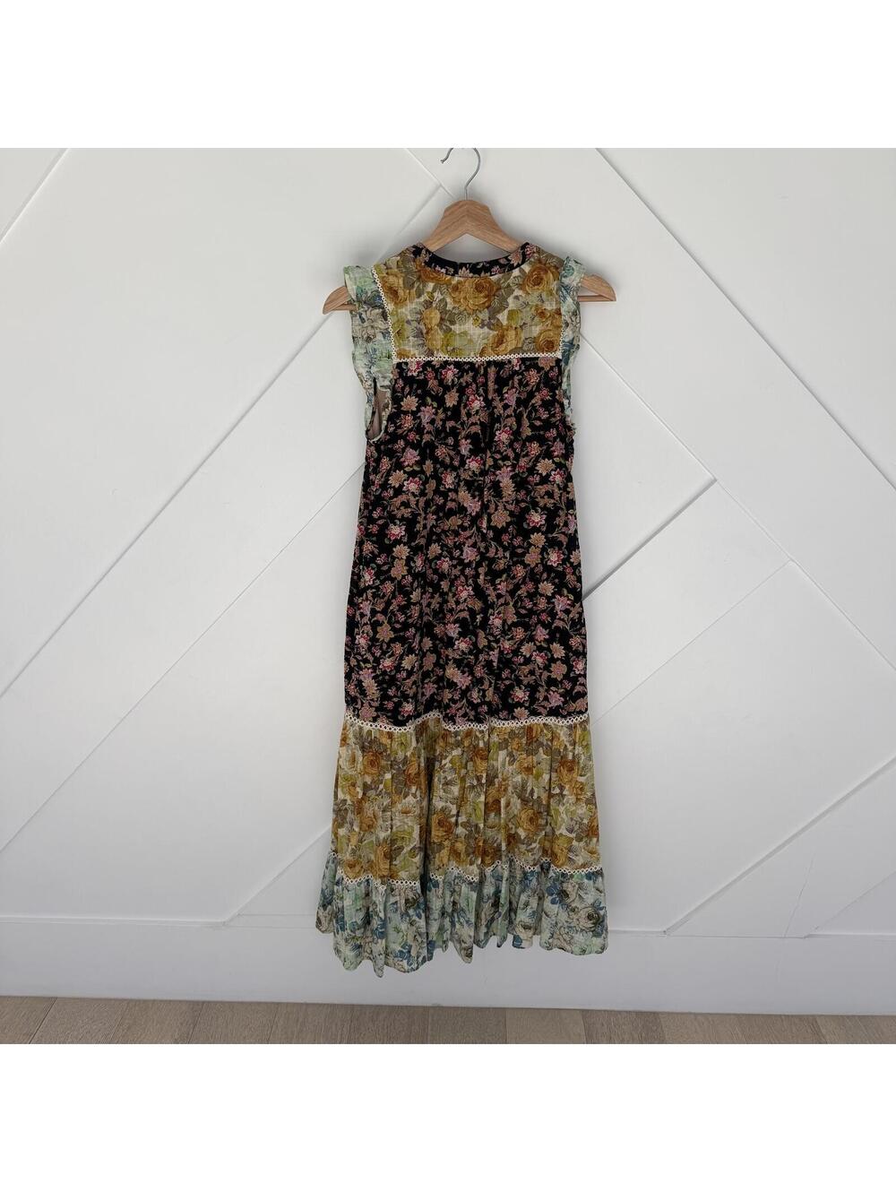 Anthropologie Floral Patchwork Maxi Dress Boho Cottage Core XS - Picture 2 of 8